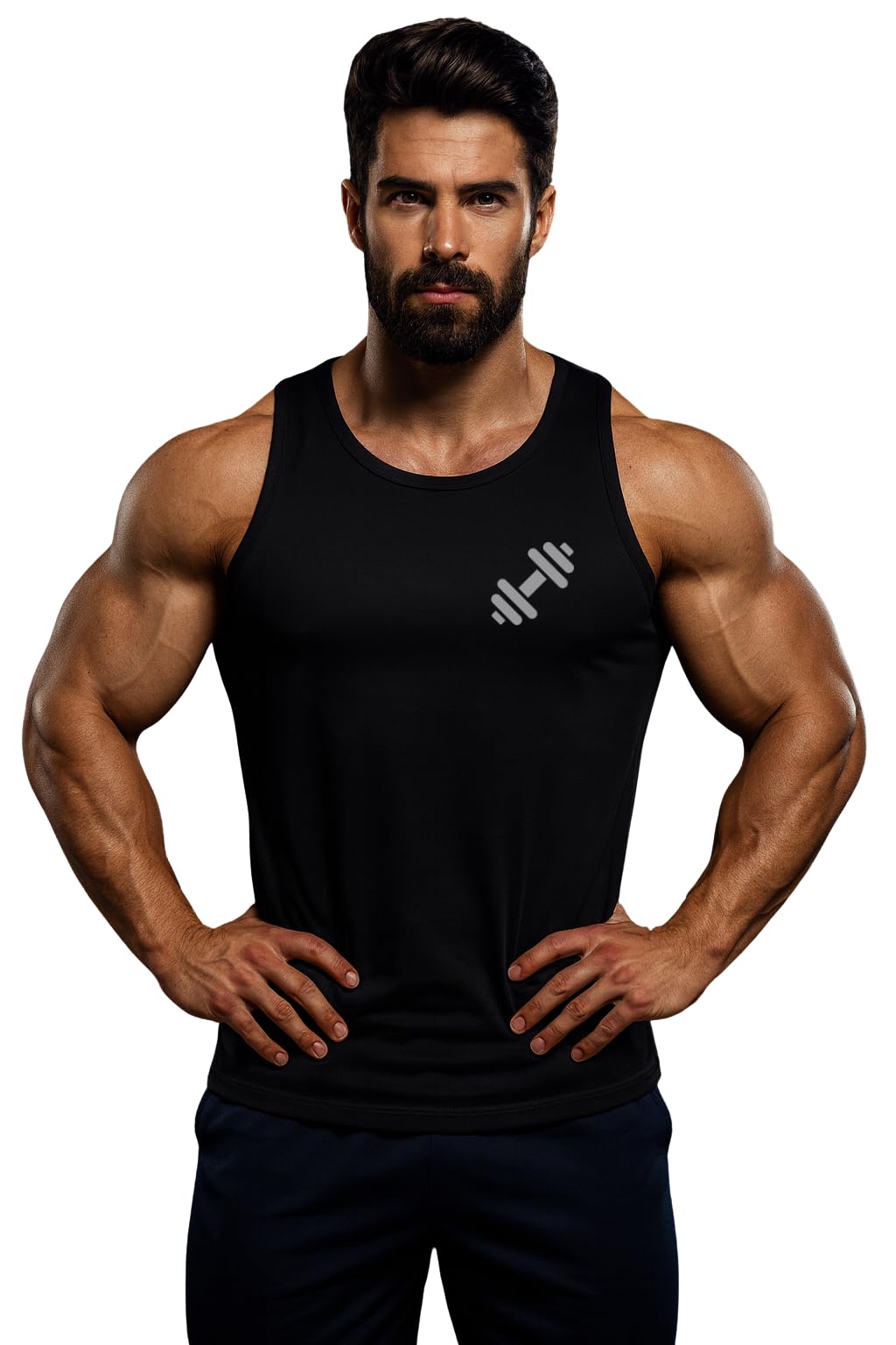 3Colours RGB Men's Active Wear Sleeveless Tank top, Gym Vest, Leisure wear Atheletic Fit NCUT-GYMRAT