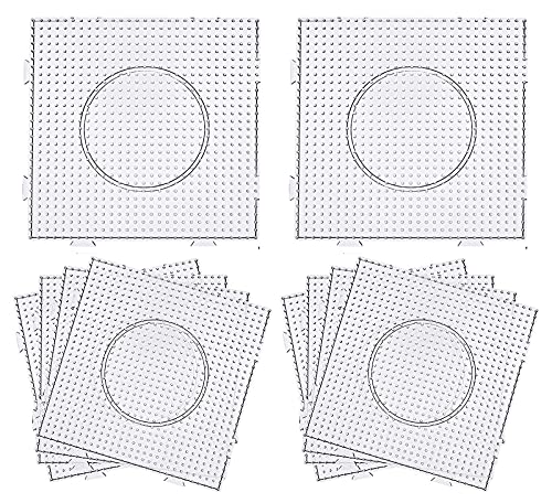 Banchelle Fuse Beads Boards 5Mm Pegboards Plastic Kits Large Square Clear, 4 Pieces #TOP2