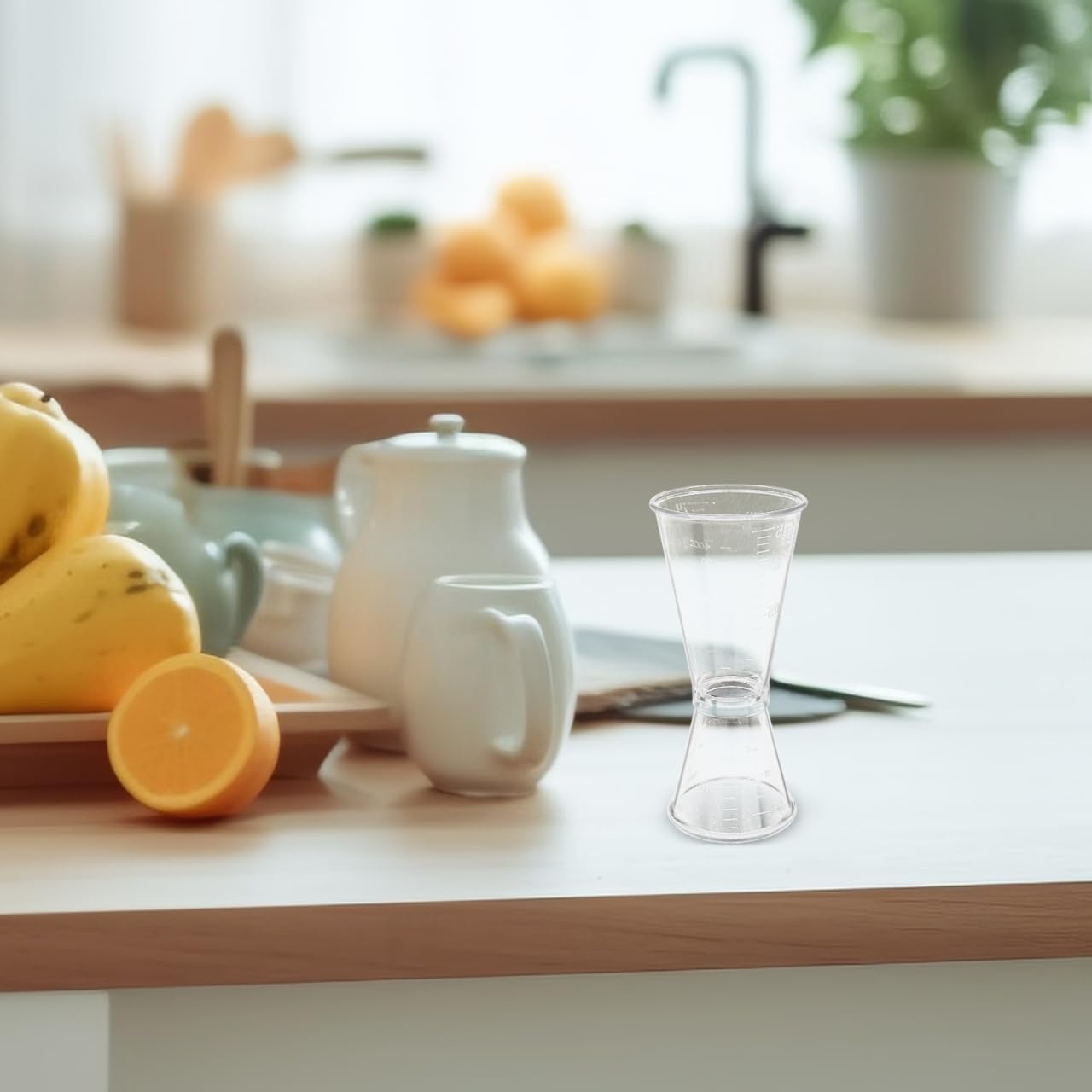 iplusmile 10 Pack Jigger with Accurate Scale - PC Resin Transparent Double Head Cocktail Measuring Tools for Bartending - Japanese Style Plastic Bar Accessory 20-40cc Set