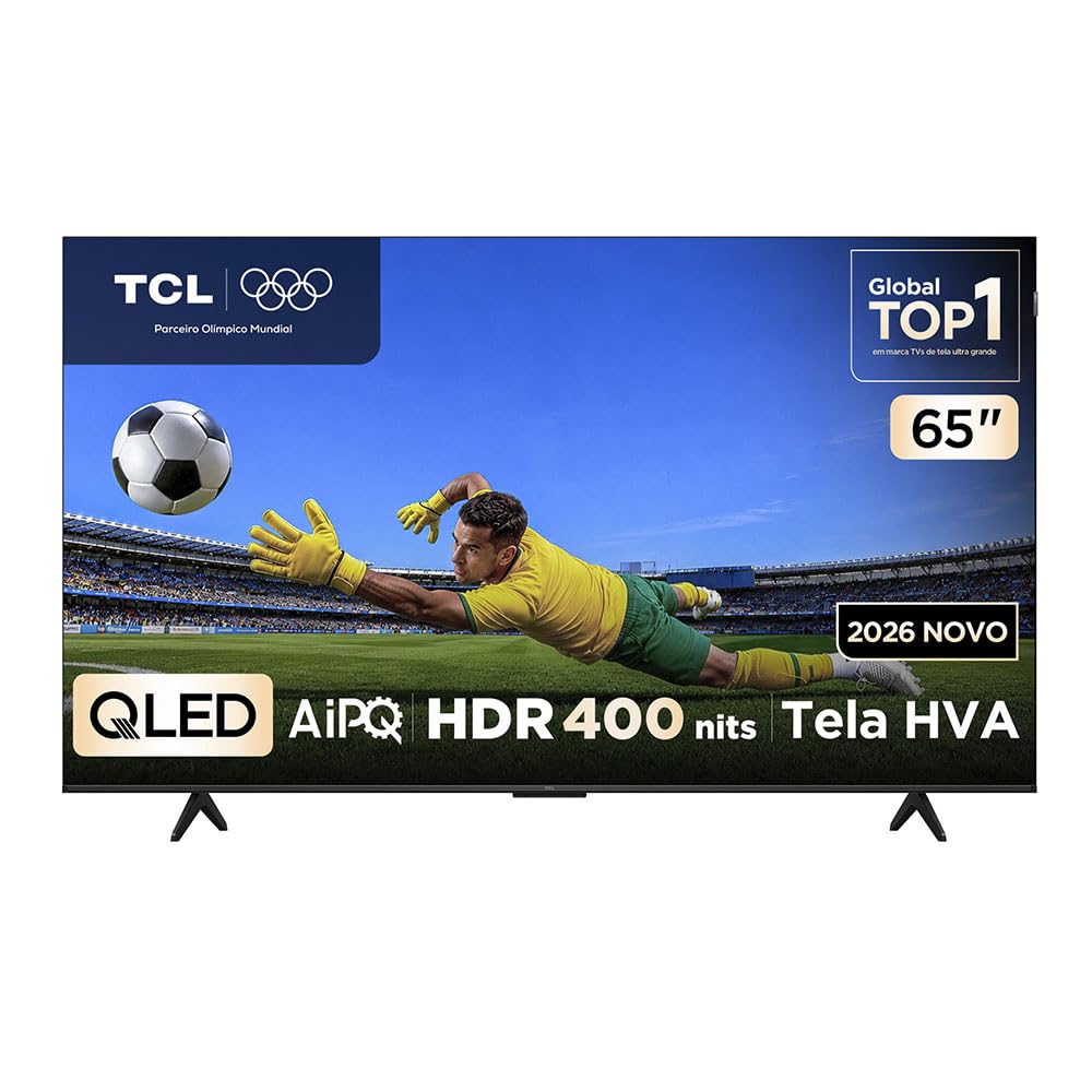 TCL Smart TV 65 Polegadas 4K QLED 65P7L Google TV 2026 até 120Hz Dolby Vision Atmos Wi-Fi e Bluetooth