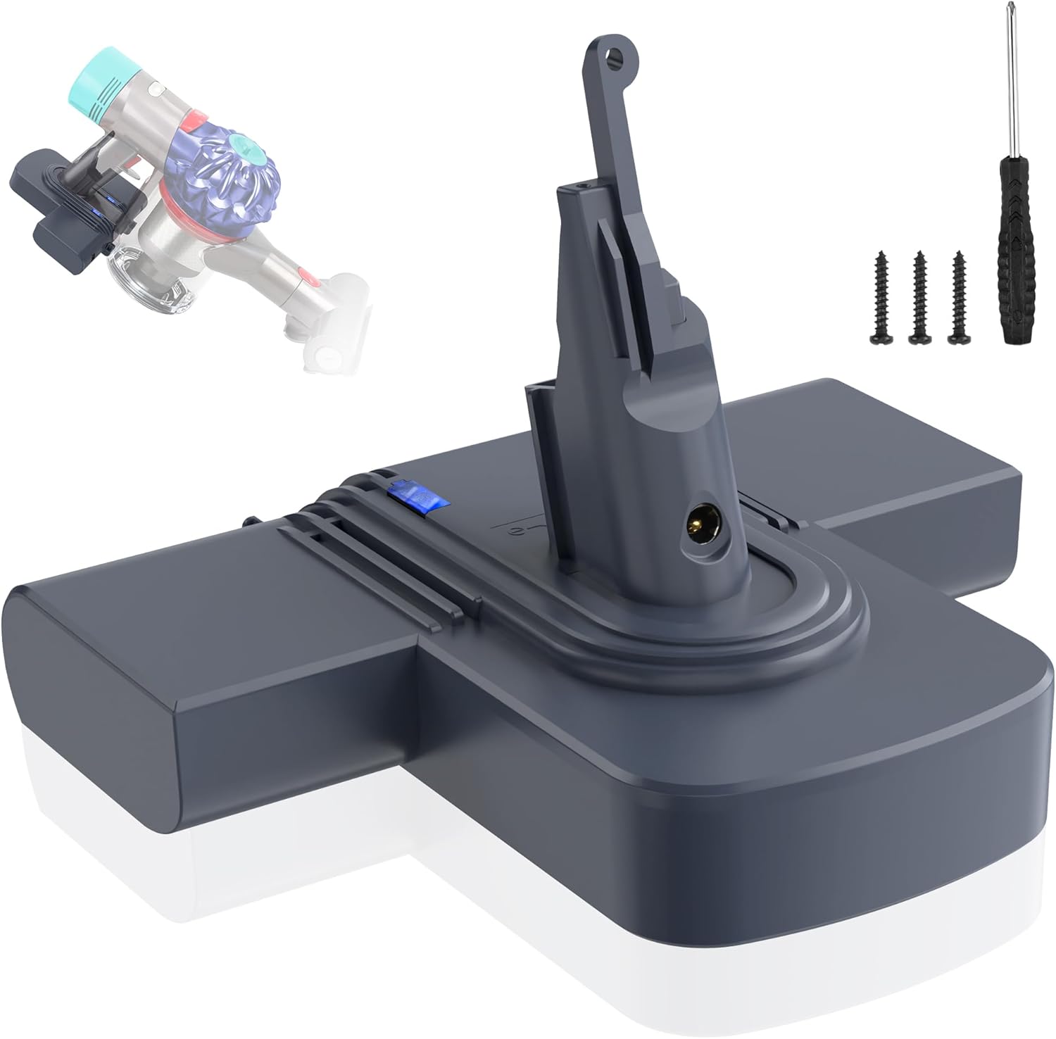 Replacement Battery for Dyson V7, 8000mAh 21.6V Li-ion Battery Compatible with SV11 V7 Fluffy V7 Motorhead V7 Animal V7 Trigger V7 HEPA V7 Car+Boat V7 Absolute V7 Extra V7 Mattress Handheld Vacuum