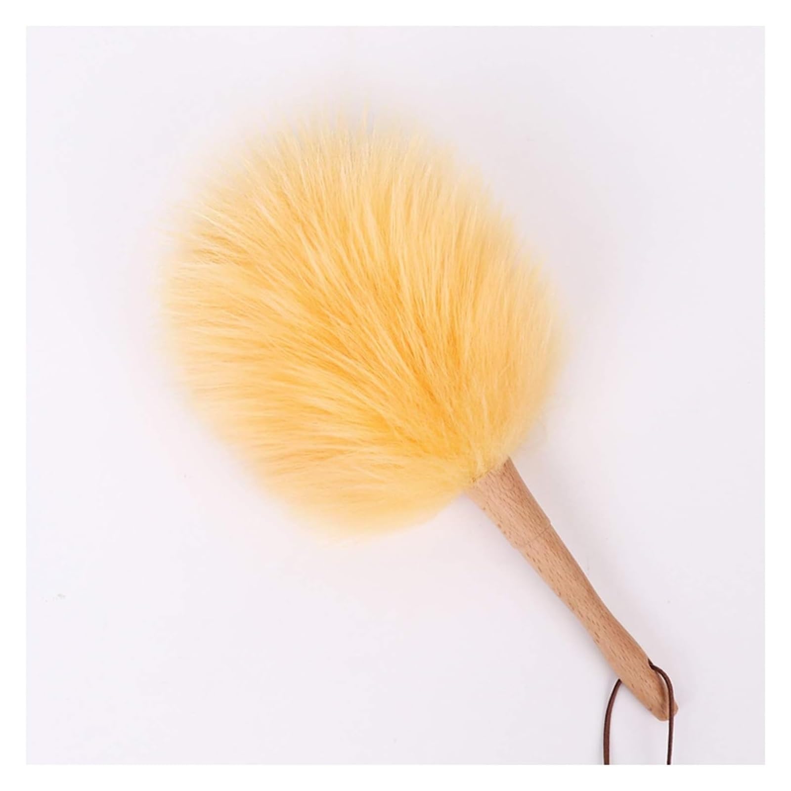 KFGISD, Pure Lambs Wool Duster with Wood Handle,Fluffy Lambswool Office and Car,6 Colors Handle Dusters,Feather Duster(Onecolor)