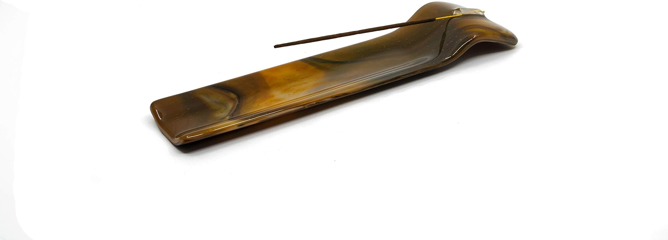 Neutral Brown Glass Stick Incense Holder
