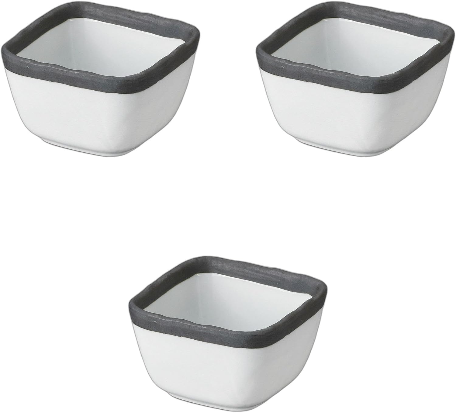 Setomonohonpo Set of 3, Momoyama (Stone Grains) Small 1.3 x 3.1 x 2.2 inches (8 x 8 x 5.7 cm) | Square Pottery