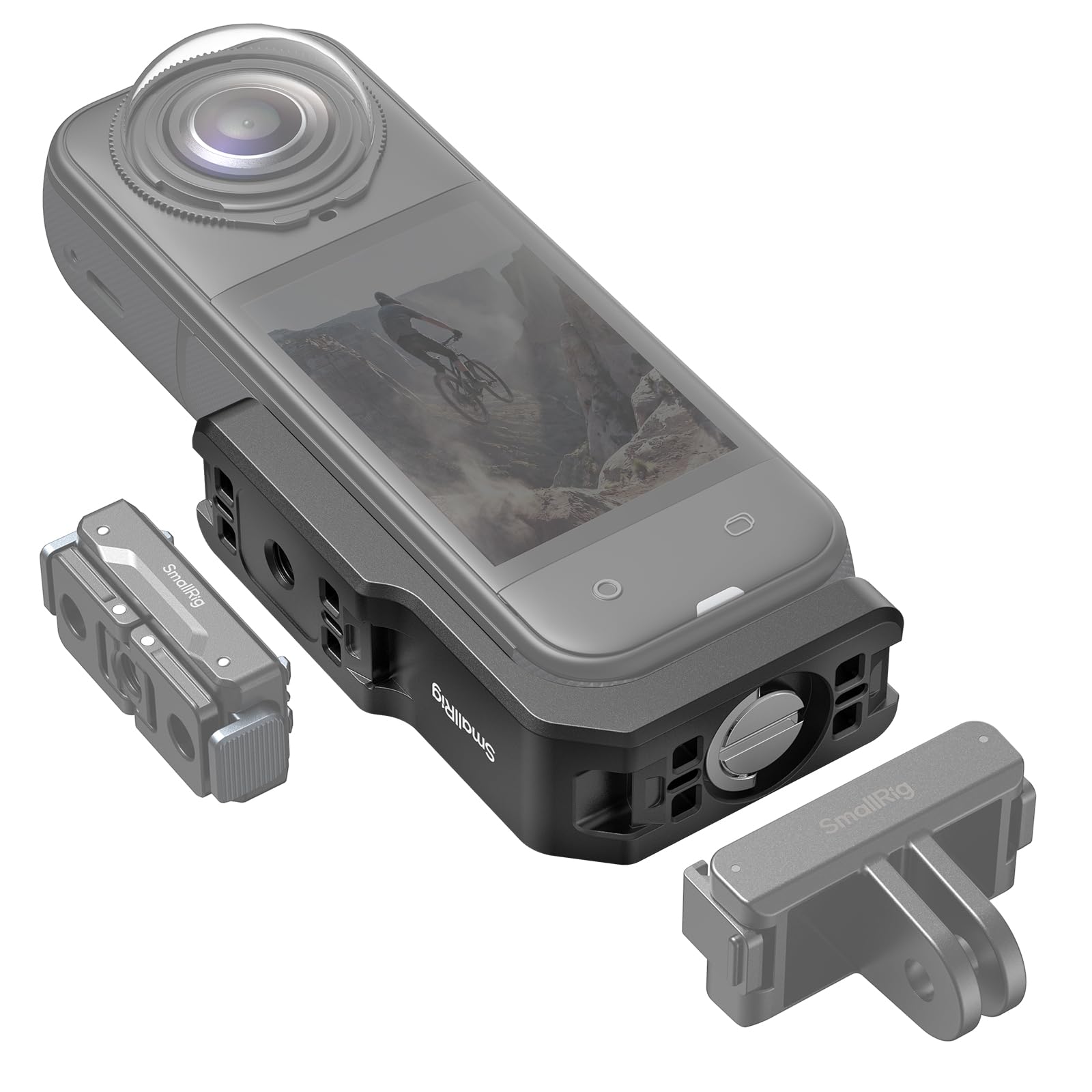 SMALLRIG Support de Montage Vertical-Horizontal pour Insta360 X5 / X4 Air / X4 / X3, Support Vertical à dégagement Rapide avec Filetage 1/4''-20-5824