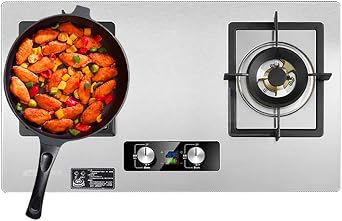 Burners Gas Hob 75cm Built-in Gas Hob,Brass Burner,Natural Gas/Propane Gas,5.0KW Firepower,For Warming,Cooking,Boiling,Frying,Simmering [Energy Class A]A,Liquefied gas