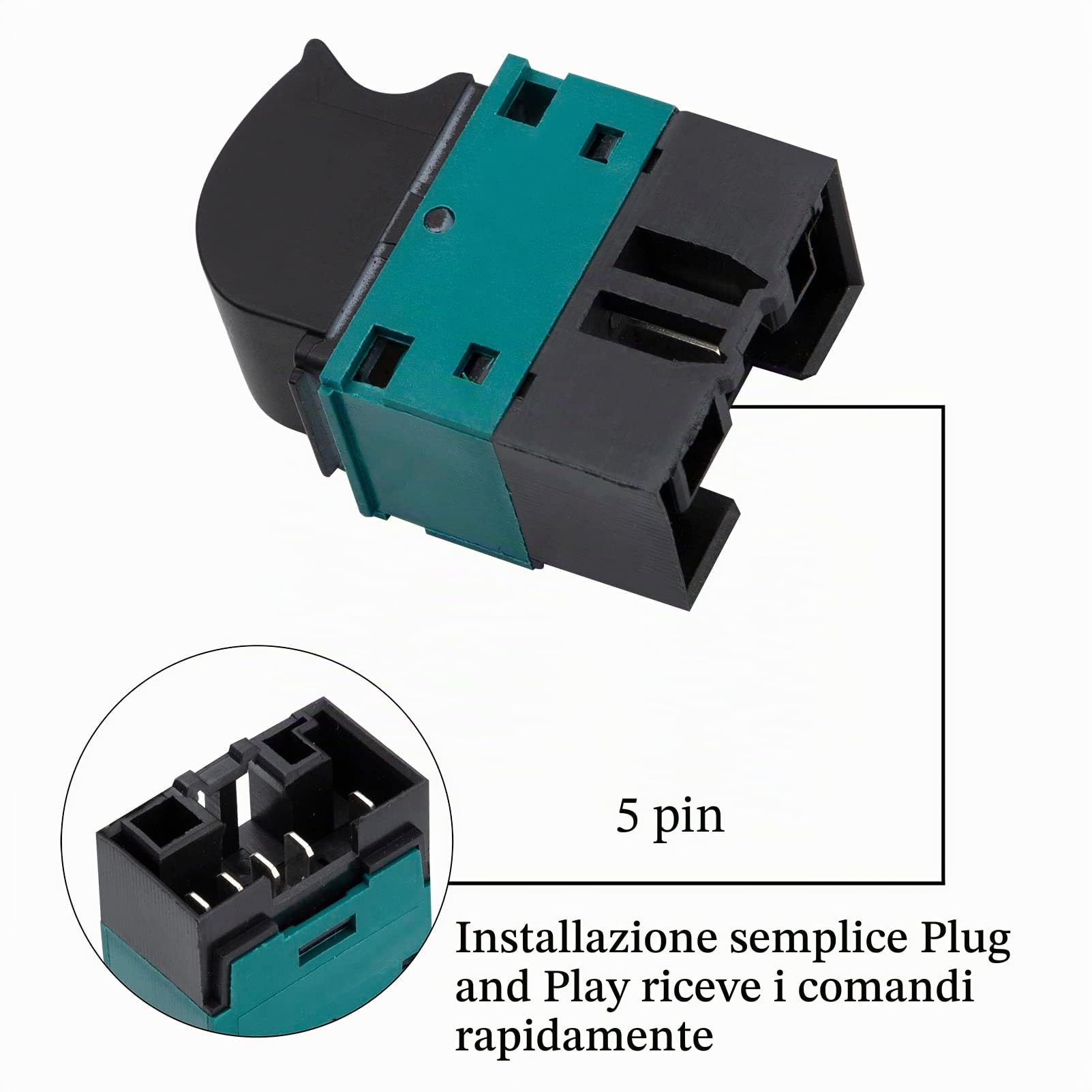 KASturbo 735417033 Pulsanti per finestrino anteriore sinistro per Fiat Doblo Idea Lancia Musa-5 Pins