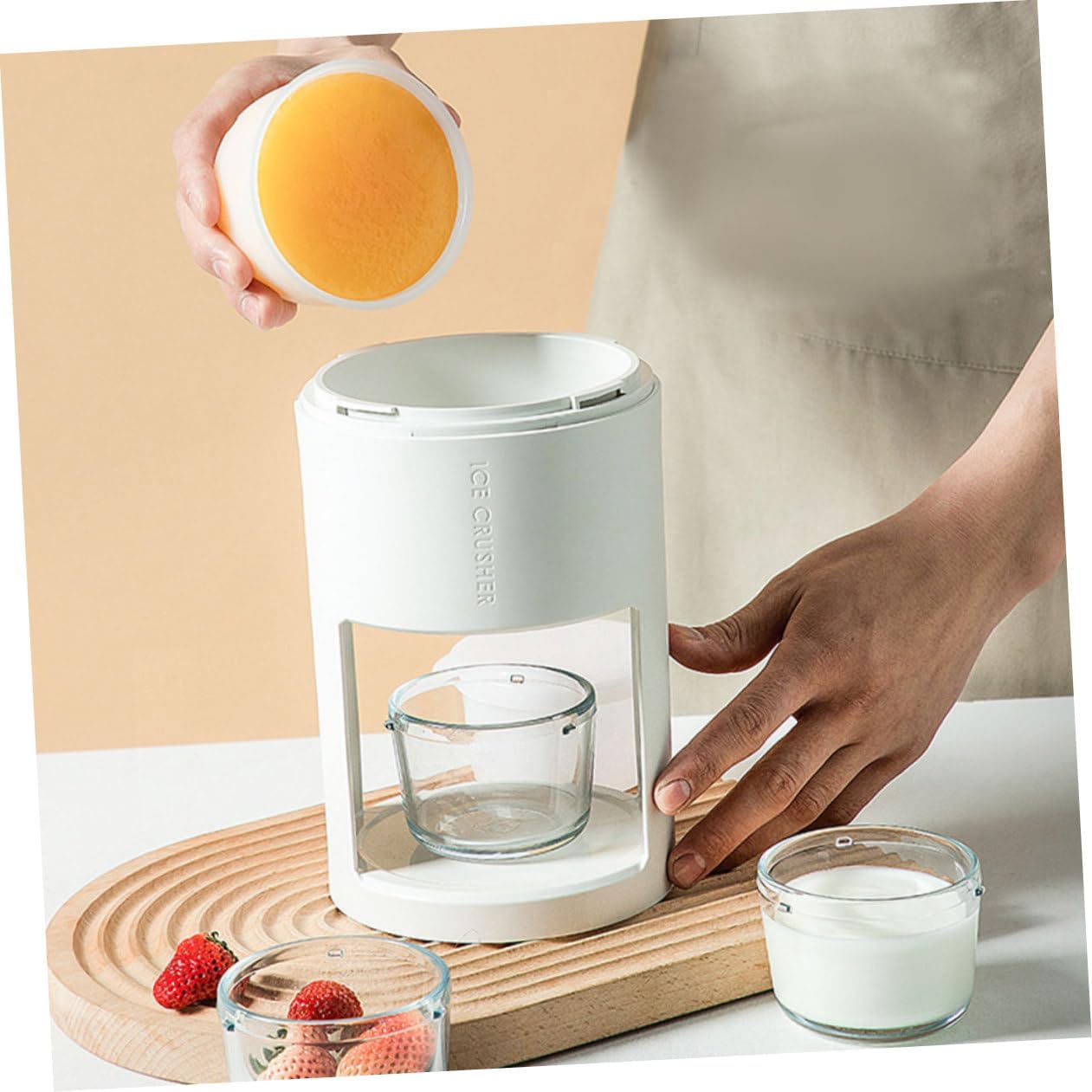 Manual Ice Shaver Machine Portable Handheld Ice Crusher for Home Use Easy to Clean