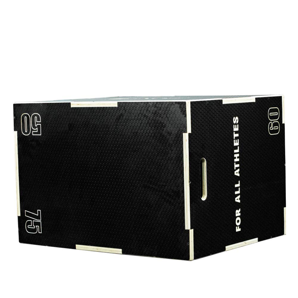 BOXPT Cajón Pliométrico Negro en Madera 50/60/75 cm
