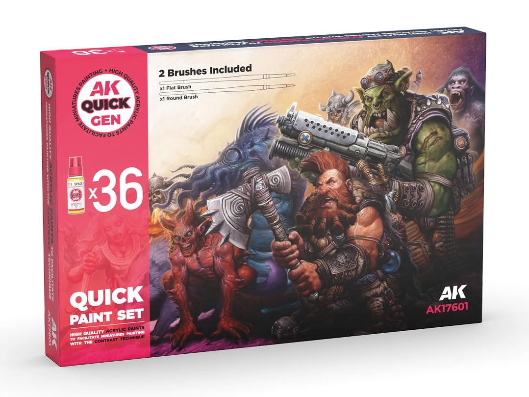 Quick Paint Set 36 - AK Quick Gen Colour - AK Interactive 18ml Acrylic Paint