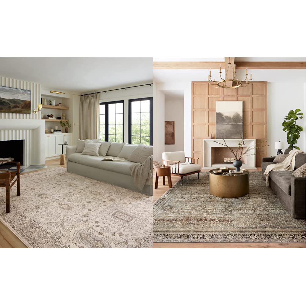 Loloi II Teagan Collection TEA03 Ivory/Sand, Traditional 5’ x 7’6”Area