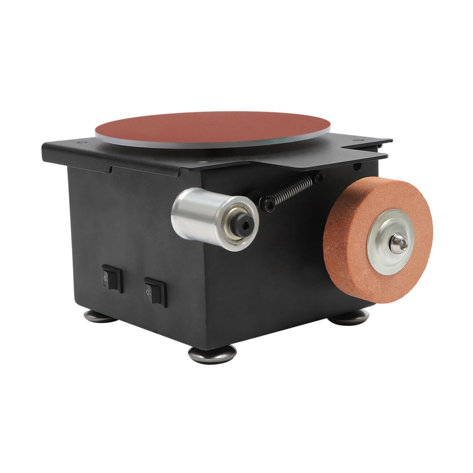 Mini Belt Disc Sander 6-Inch Sanding Disc & 1.2 x 15-Inch Sanding Belts for Wood Metal Stone Grinding, Small Spindle Sander Machine for Curve Grinding (One Sander w/Chuck & Flexible Shaft)