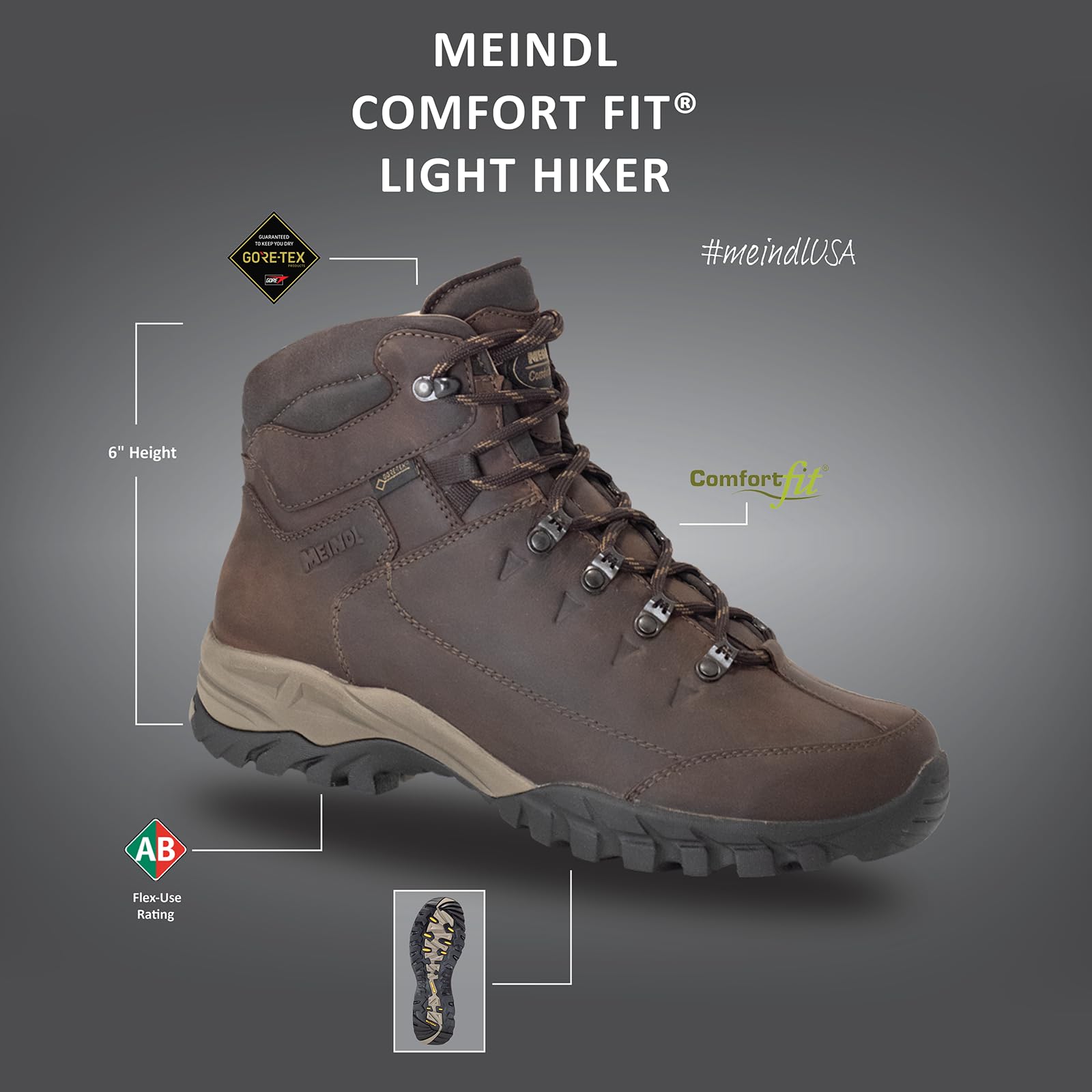 Meindl Comfort Fit® Light Hiker 10 D, Brown