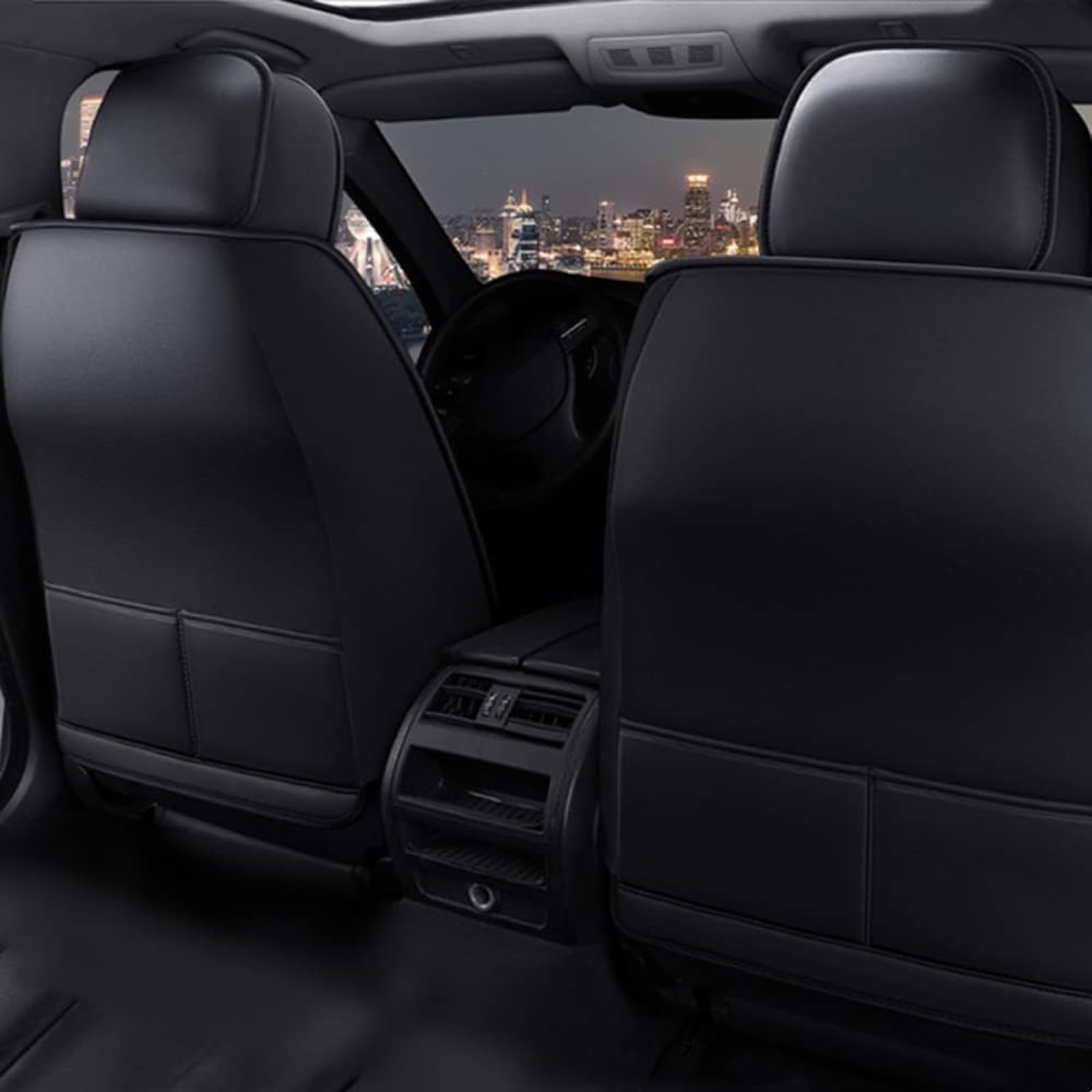 Fundas Asientos Coche, para VW Caddy 2000-2024 Protector Asiento Coche Cuero, Suave Transpirable Impermeable, Cobertura Total Duraderas,B