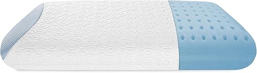 Essentials Supreme Cool - Almohada de espuma viscoelástica de gran tamaño, ventilada, con infusión de gel refrescante con funda refrescante de alta