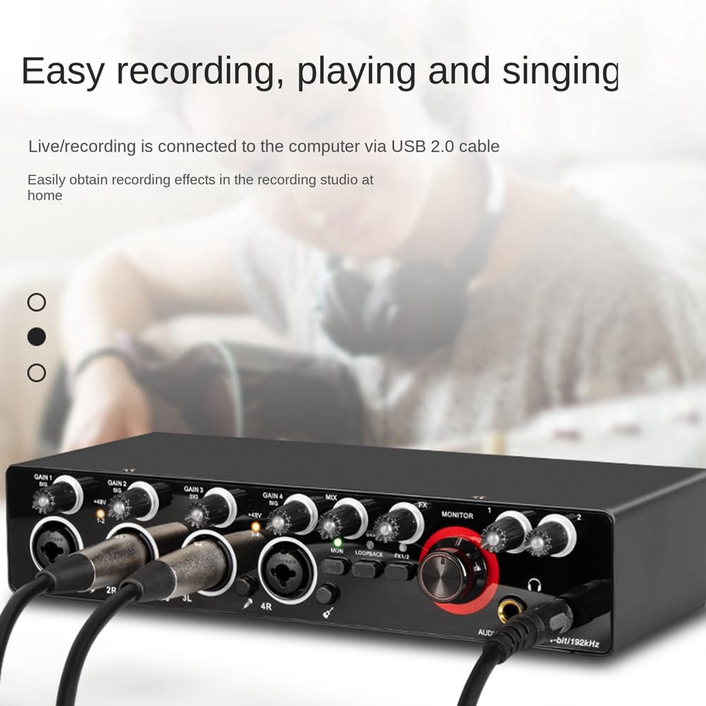 Orton Regolatore di volume da studio di registrazione a 4 canali con scheda audio di registrazione per la registrazione del doppiaggio di bande di canto Kit di apparecchiature di trasmissione in