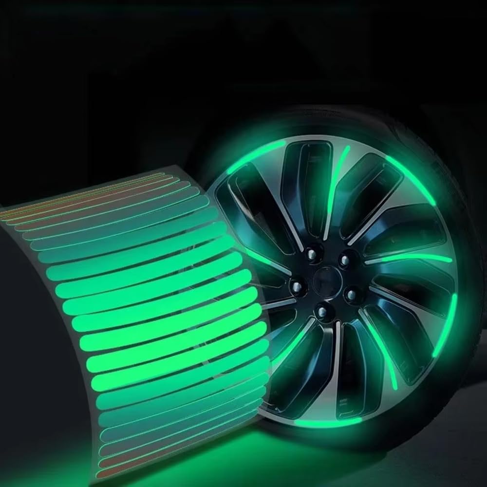 Car Four wheels Rim Decorative Strip For Nissan 350Z 2003 2004 2005 2006 2007,Personalized Reflective Stickers In Multiple Colorsr Auto Exterior Accessories,E Green