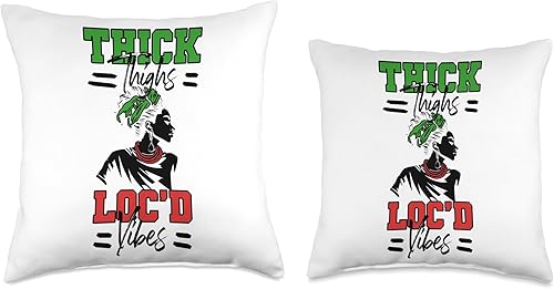 Miniatura 3 de Locs Afro Dreadlocks Love Natural Beauty Hair Locd Thick Thighs Loc'd Vibes Afro Hair Black American African Throw Pillow, 18x18, Multicolor