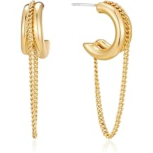 Gold Silver Tassel Chain Hoop Earrings for Women Trendy Dangling Earrings Hypoallergenic Fashion Jewelry Gifts