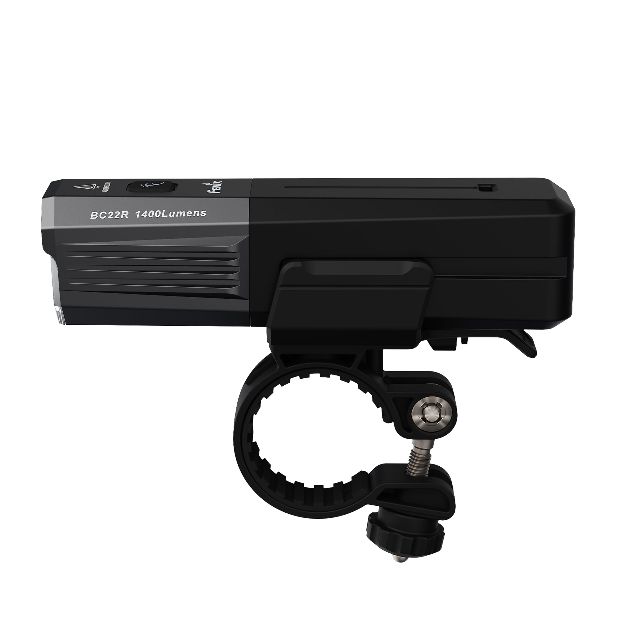 fenix BC22R - Luz de bicicleta frontal recargable para viajes/todoterreno, 1400 lúmenes, 156 m, 41 horas máximo, iluminación blanca brillante, lente de corte facula, dos opciones de montaje incluidas,