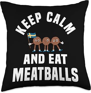 Funny Swedish Meatball Eating Apparel Köttbullar Lover Throw Pillow