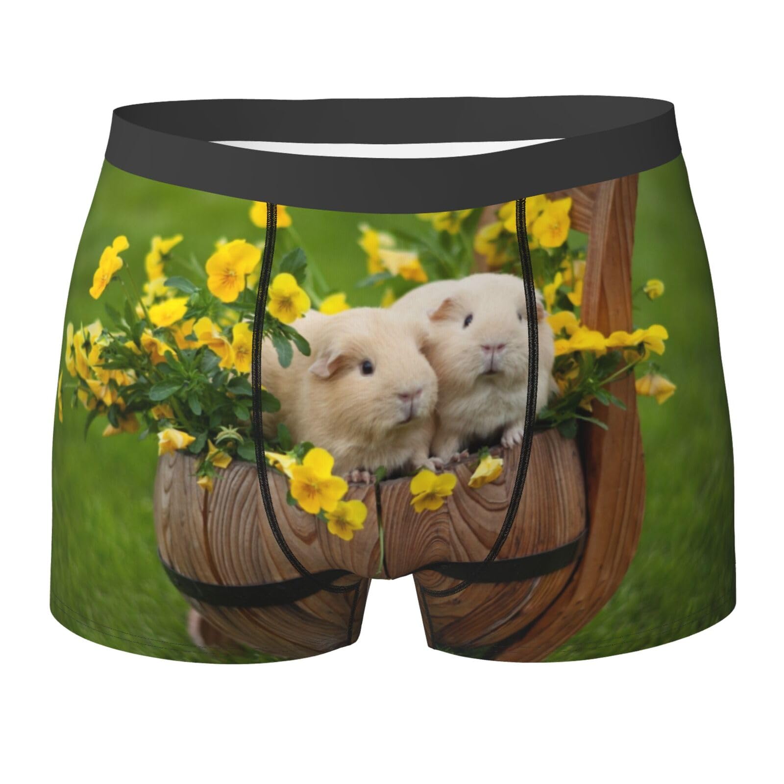 ASEELO Men's Boxer Shorts guinea pigs Boxer Briefs Comfortable Stretch Men Underwear Trunks L
