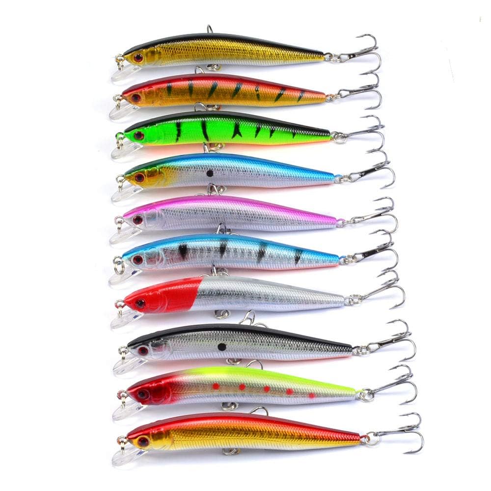 kit 10 spinners pêche avec yeux 3d