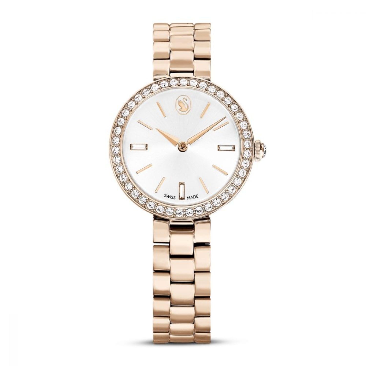 Swarovski Certa Watch, Water-Resistant Swiss-Made Wristwatch With Metal Bracelet Strap In A Champagne -Tone Finish, Part Of The Certa Collection Gold
