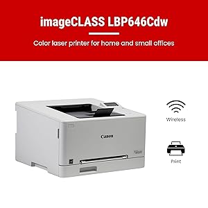 Canon Color imageCLASS LBP646Cdw Wireless Laser Printer for Duplex Printing, White - 26 PPM Home Office, Small Office Printer