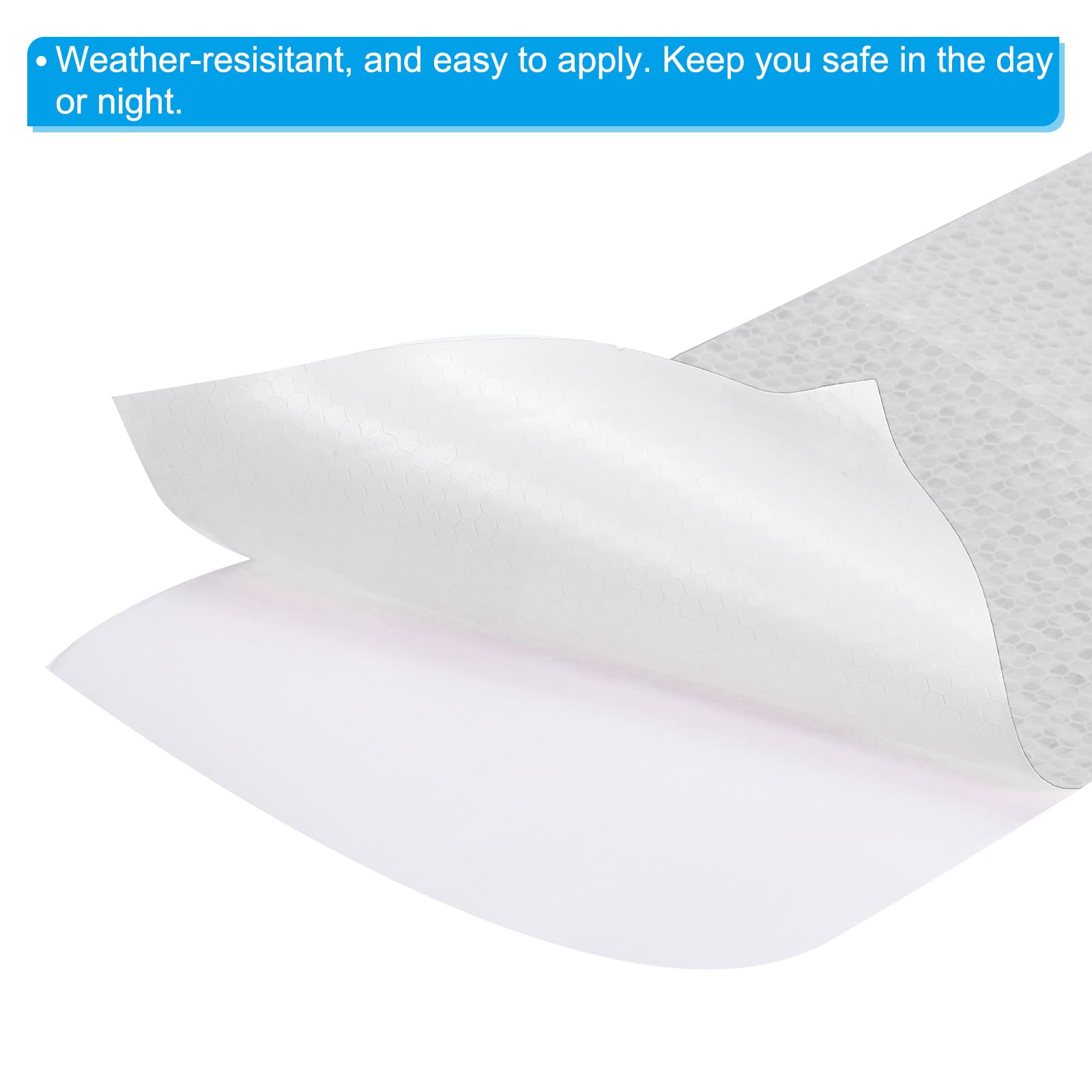 PATIKIL Cinta Reflectante Adhesiva, 20cm x 10m PVC Cinta de Advertencia de Seguridad de Alta Visibilidad Impermeable para Nocturna Camiones Coches Ropa, Blanco