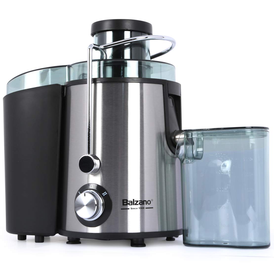 Balzano 1.5 Liter High Speed Centrifugal Juicer With 500ML Juice Jug, 400W, GS-310L - Black