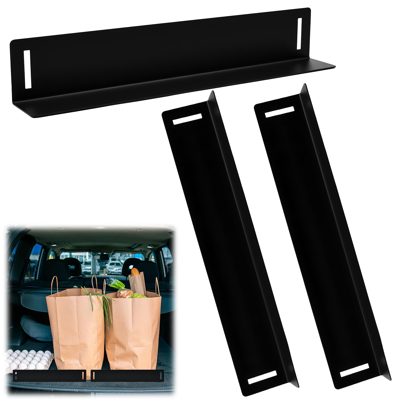 3 x Kofferraum Klett Fixierung 30x5cm Auto Gepäckfixierung Kofferraum Klett | Cargoelemente Kofferräume Trenner Kofferräume Organizer Klette im Auto zur Aufbewahrung und Organisation