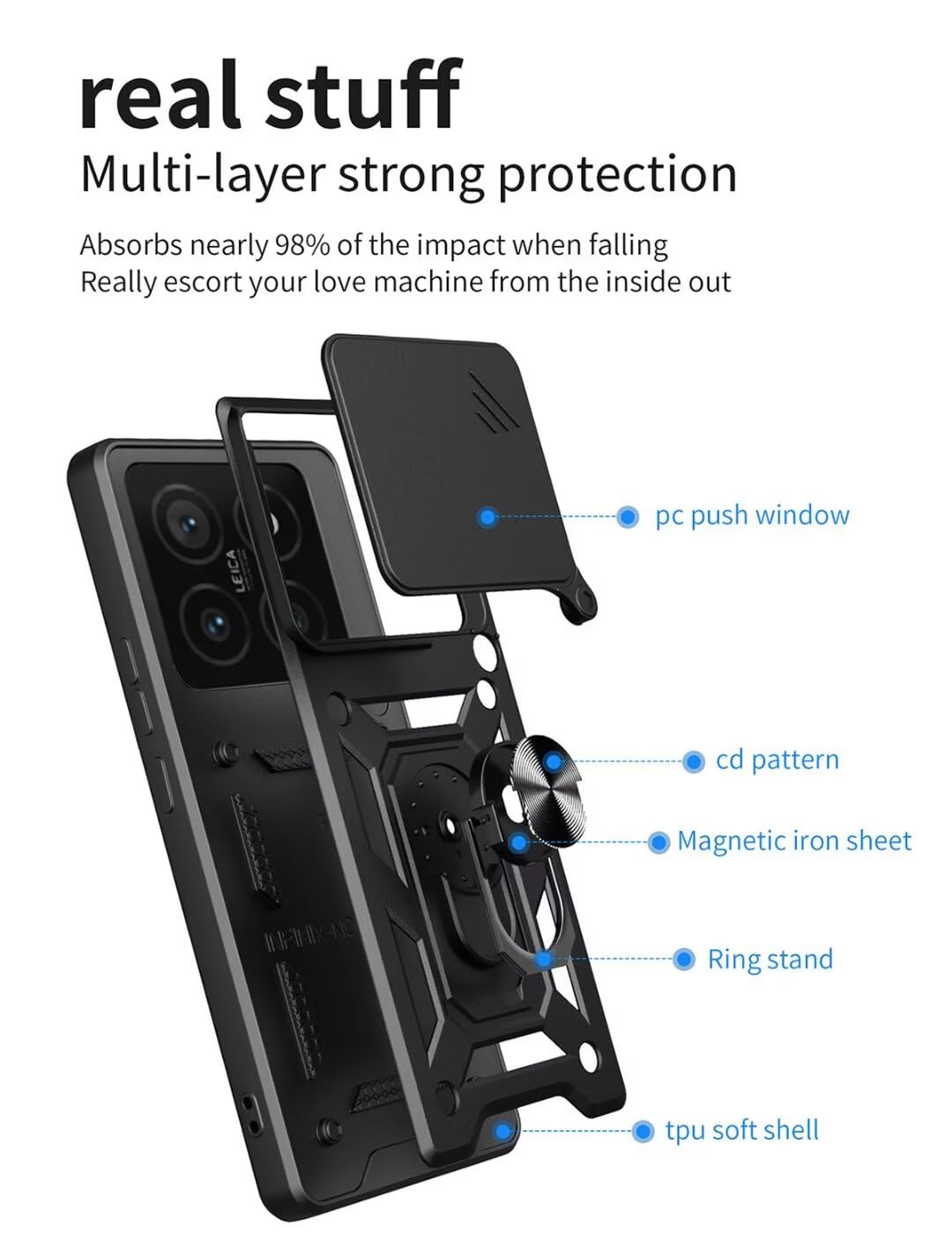 JIAFEI Cover per Xiaomi Redmi Note 12S 4G Custodia