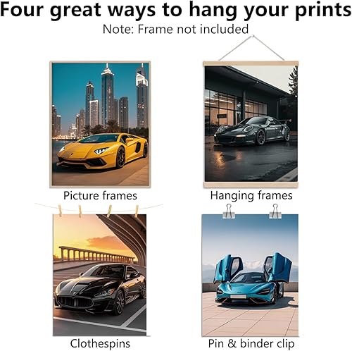 Miniatura 2 de 9 pósteres de auto deportivo para habitación de niños, decoración de habitación de auto de carreras para hombres y chicos, carteles de superautos,