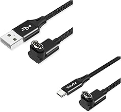 AGVEE USB Angled 90 Degree Charging Cable and USB C Cable for Garmin Smart Watch