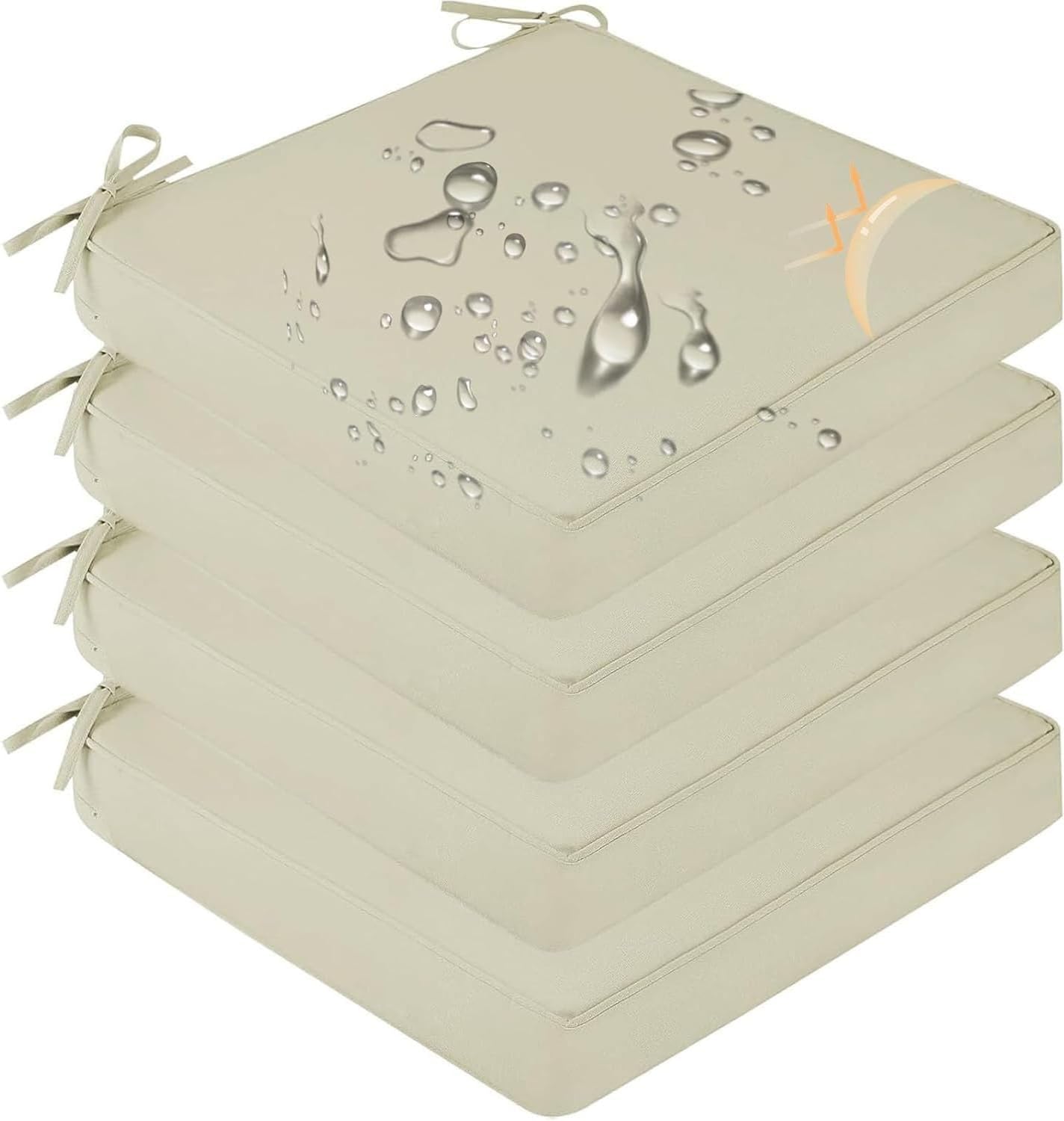 Coussin de chaise de patio extérieur lavable anti-glisse contre l'humidité du mobilier de jardin