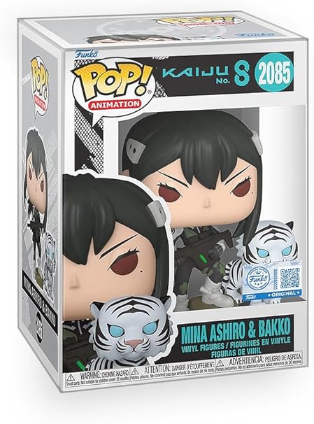 Pop Anime: Kaiju No. 8 - Mina Ashiro & Bakko Limited Edition Exclusive Vinyl Figure Bundled with Box Protector Compatible for Funko