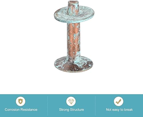 Miniatura 4 de uxcell Juego de 10 remaches y rebabas de cobre, 0.472 x 0.157 x 0.827 in, sujetadores de remaches de cobre de cuero sólido para suministros de