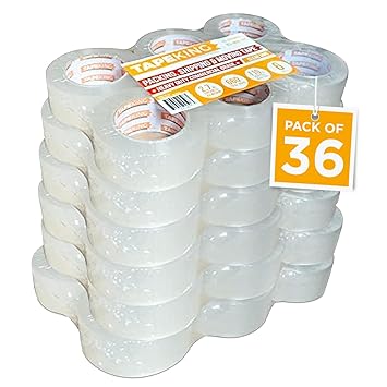 Tape King Clear Packing Tape - XL 110 Yards per Roll (36 Rolls) - 1.88 inch Wide Stronger & Thicker 2.7mil, Heavy Duty Adhesive Industrial Depot Tape for Moving Packaging Shipping and Commercial