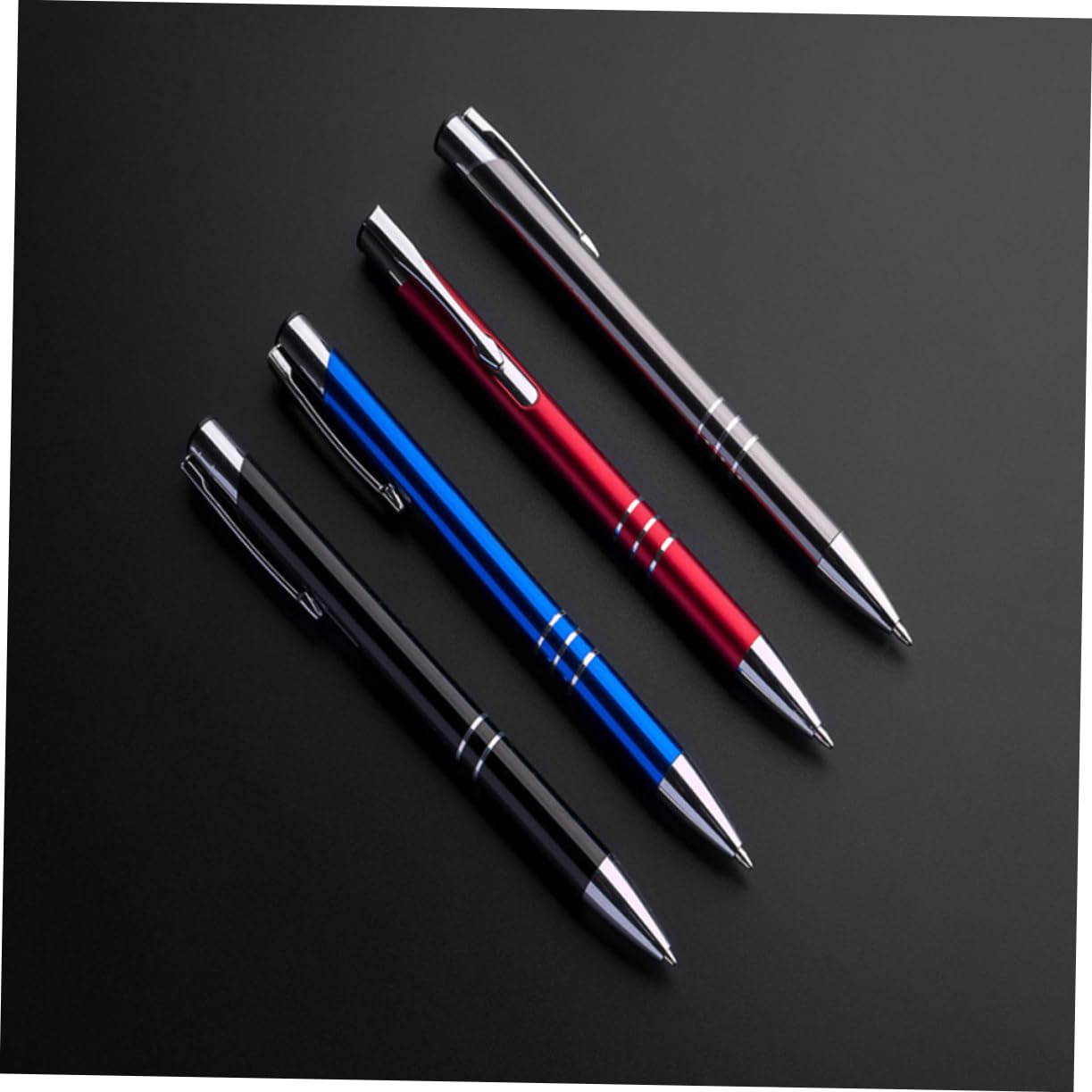 Ciieeo 3 Set Penna A Sfera Inchiostro Metallo Punta Fine Penne Nere Retrattili Scuola Ufficio Clip 6 Pezzi * 3