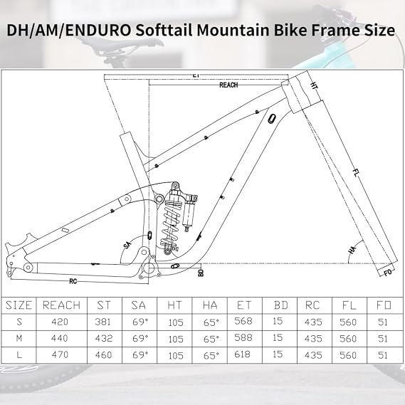 Aluminum Alloy Disc Brake Bike Frame 27.5er 29er Full Suspension Mountain Bike Frame 15.5/17/18 DH/AM Soft Tail Frame 12x148mm Through Axle BOOST Frame with Shock Absorber