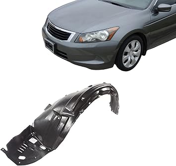 CarPartsDepot Front Fender Liner Left Driver Side Inner Splash Shield Guard Compatible With 2008-2012 HONDA Accord HO1248127