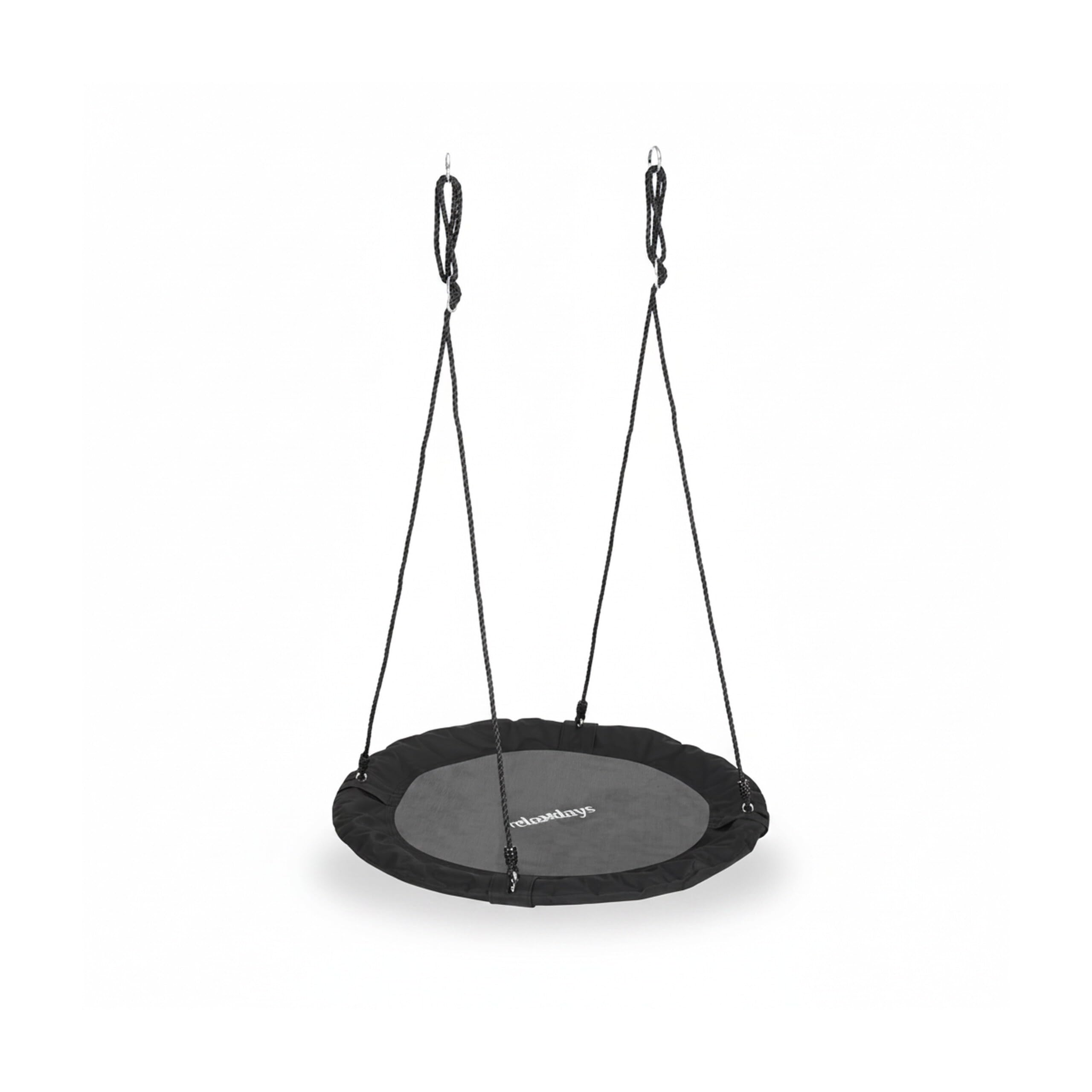 Relaxdays Balançoire nid d'oiseau Ronde, Ø 110 cm, à Suspendre, 100 kg, Noir, Enfant Adulte Jardin extérieur