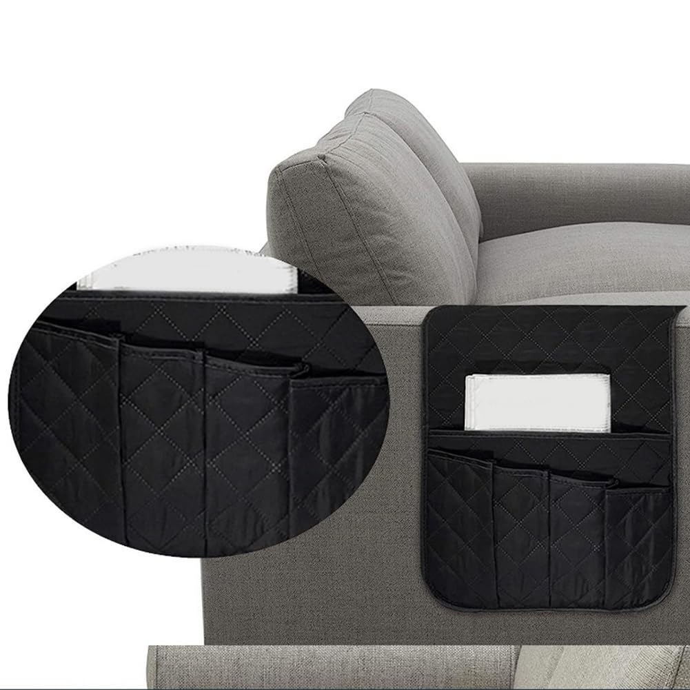 Ginobili Sofa Remote Control Holder Non-Slip Armchair Holders for Couch Recliner with 5 Pockets for Book Etc - Image 2