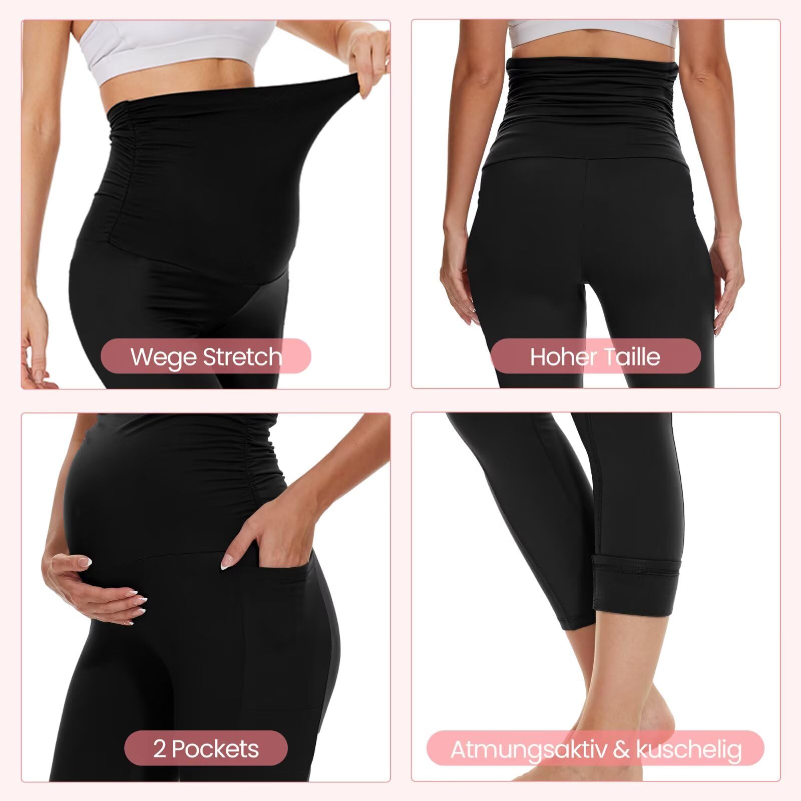 QGGQDD Thermo Umstandsleggings Damen High Waist Schwangerschaftsleggings Warme Leggings Schwangerschaft Winter für Zuhause Sport