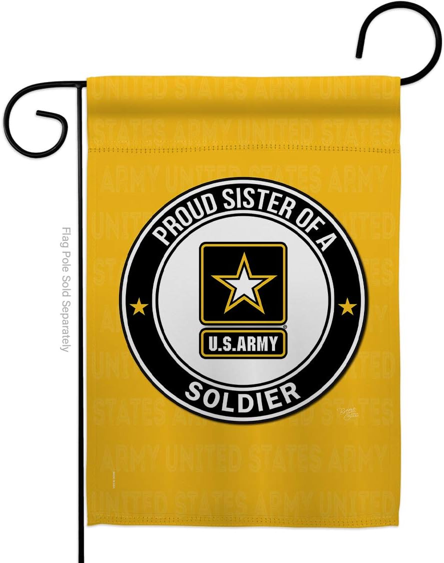 Army Proud Sister Soldier Garden Flag Armed Forces Rangers United State American Military Veteran Retire Official Small Decorative Gift Yard House Banner Double-Sided Made In USA 13 X 18.5