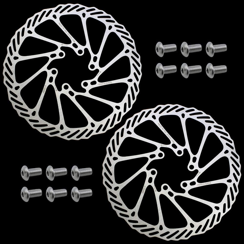 DXLing 2 Pieces Disc Brake Rotor Stainless Steel 160mm Disc Rotor