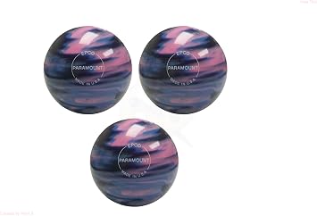 BuyBocceBalls - EPCO Duckpin Bowling Balls - 4 3/4 inch- 3lbs. 6 oz. Pack of 3 - Marbleized - Navy, Light Blue & Pink - Made in USA