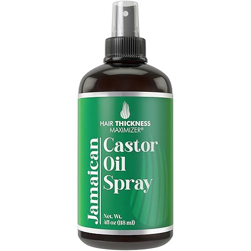 Spray de aceite de ricino negro jamaicano para el crecimiento del cabello. Con marula, jojoba. Vegano, suero acondicionador sin enjuague para