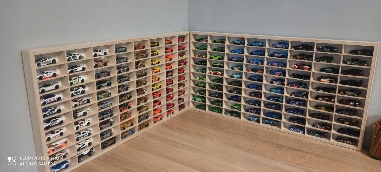 Dekoralove HOUTEN ORGANIZER 80 x 40 cm, voor laden, compatibel met Hot Wheels sieraden, houten opbergvakken